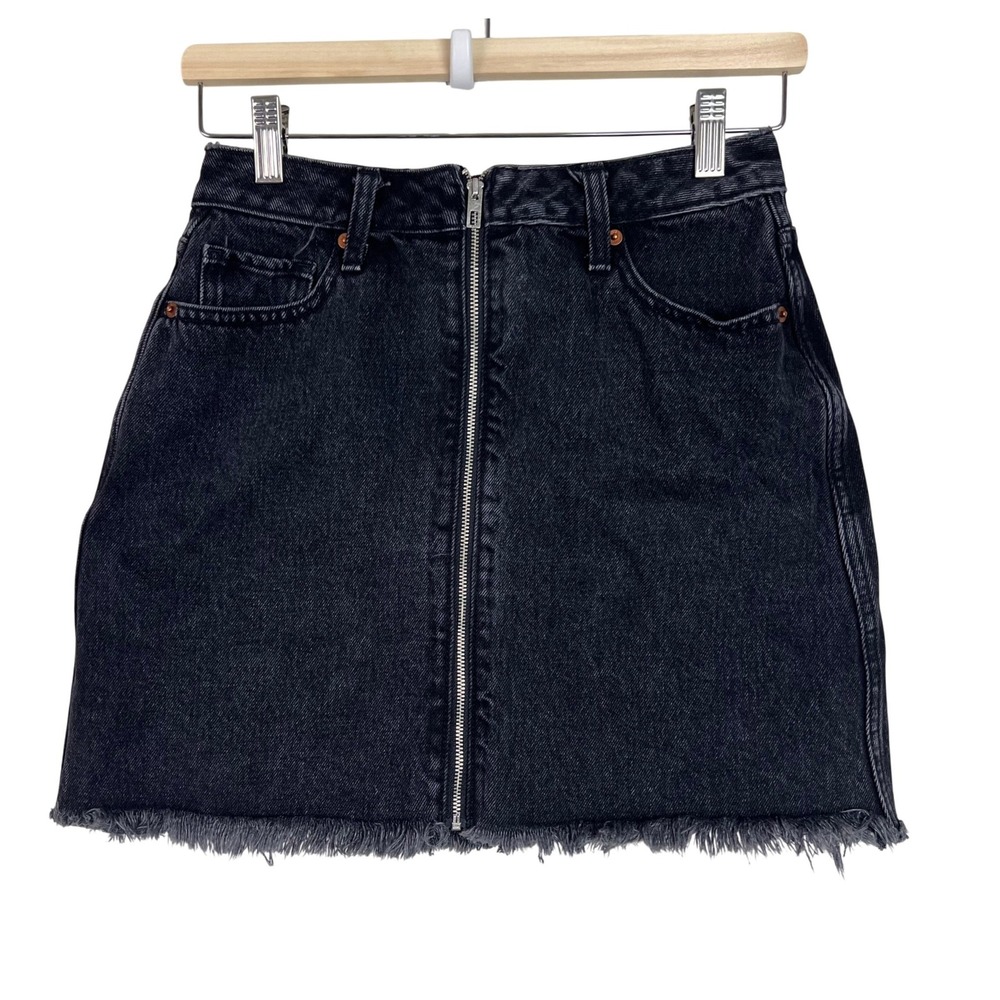 Abercrombie & Fitch Zoe‎ Natural Rise Vintage A-Line Black Denim Mini Skirt 4/27